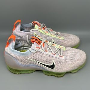 Nike Air Vapormax 2021 FK Lite Bone Lime Running Shoes Women's‎ Sz 9.5